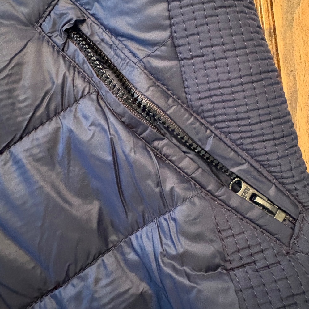 Abercrombie & Fitch Puffer Parka Coat Navy Blue S - Picture 7 of 10